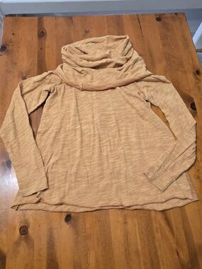 FP Beach Two Body Corps Deux Cowl Neck Top Light Faded Orange Size Small